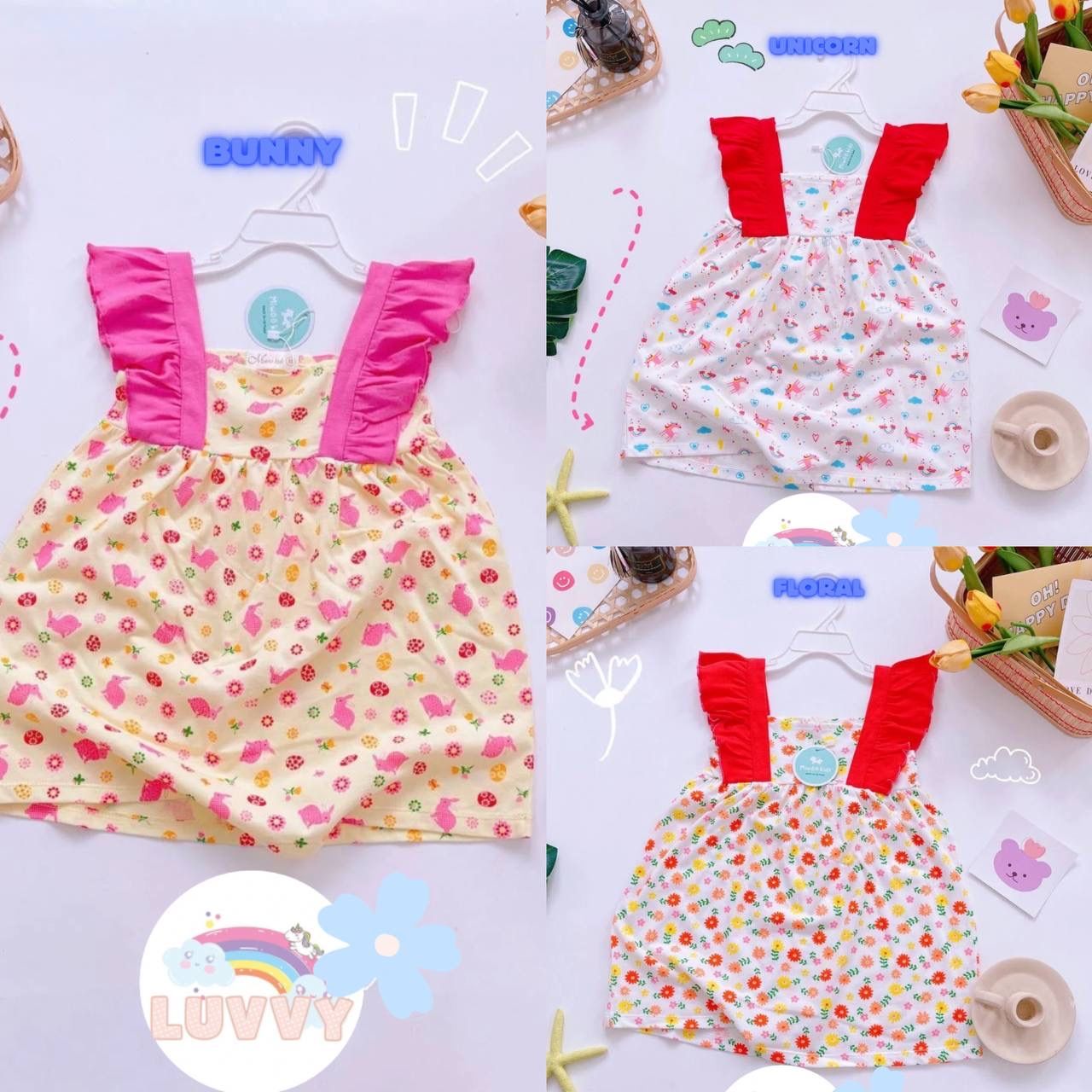 [127] Floral Ruffle Dress (80~120)_0