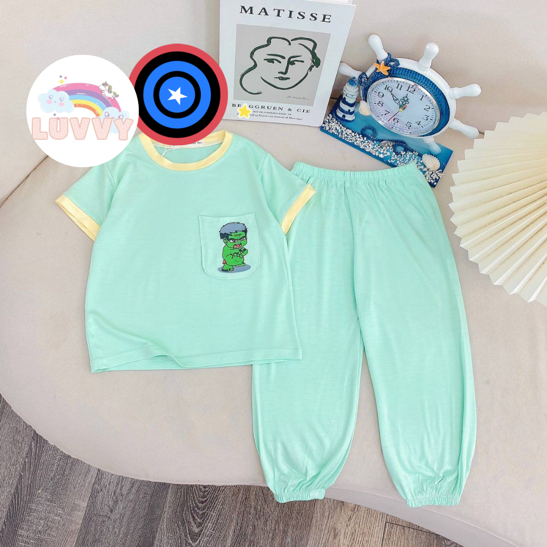 [126] Marvel Pastels Short Sleeve Long Pants Set (80~150)_6