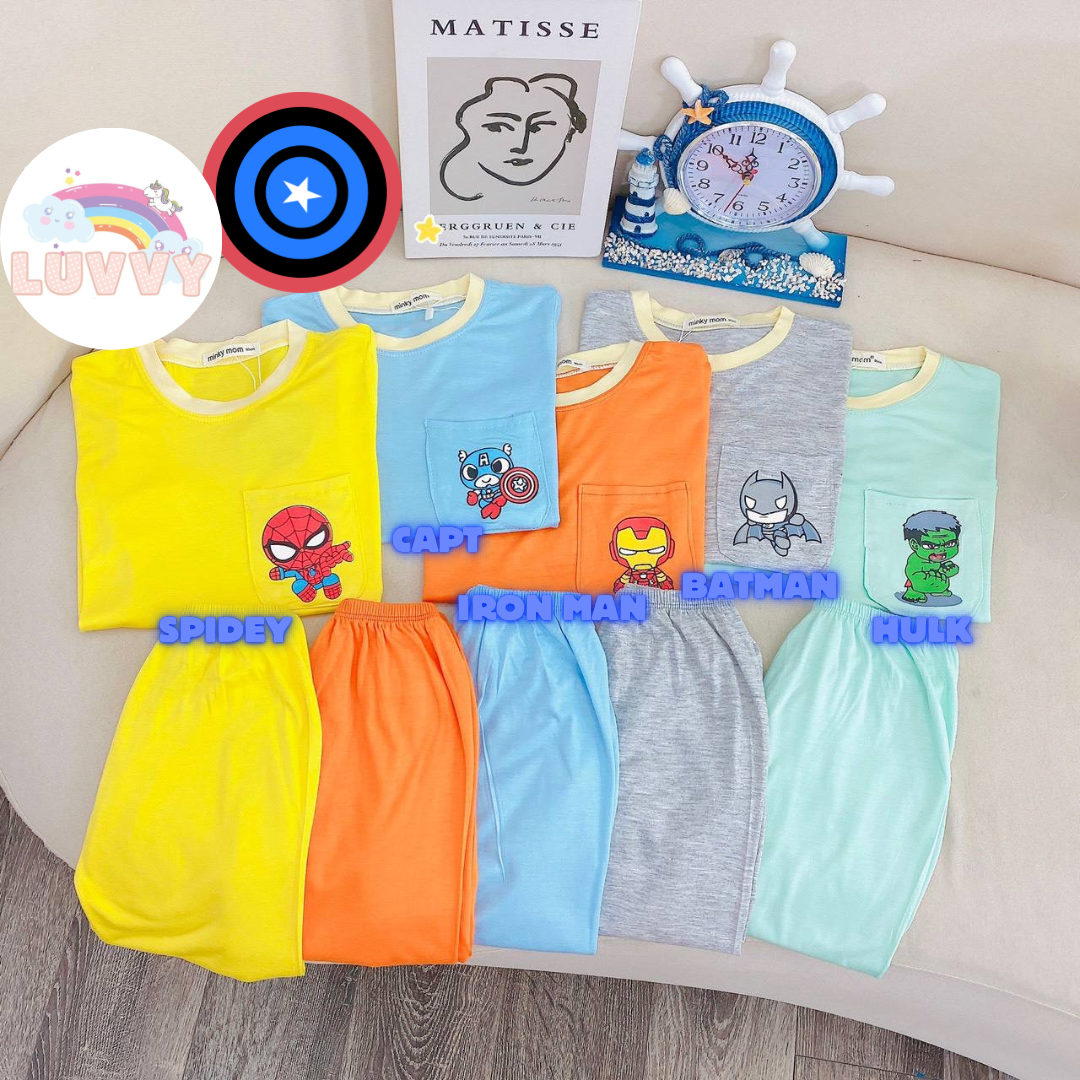 [126] Marvel Pastels Short Sleeve Long Pants Set (80~150)_1