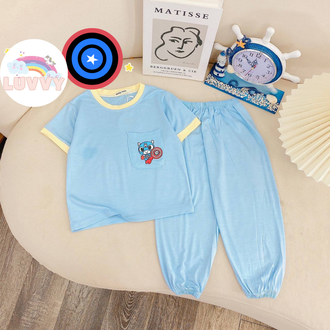[126] Marvel Pastels Short Sleeve Long Pants Set (80~150)_3