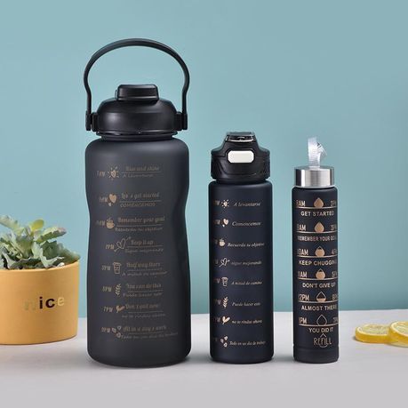 Motivational Time-Marked Water Bottles 2l Black Lockable Lid Water Bottle_1