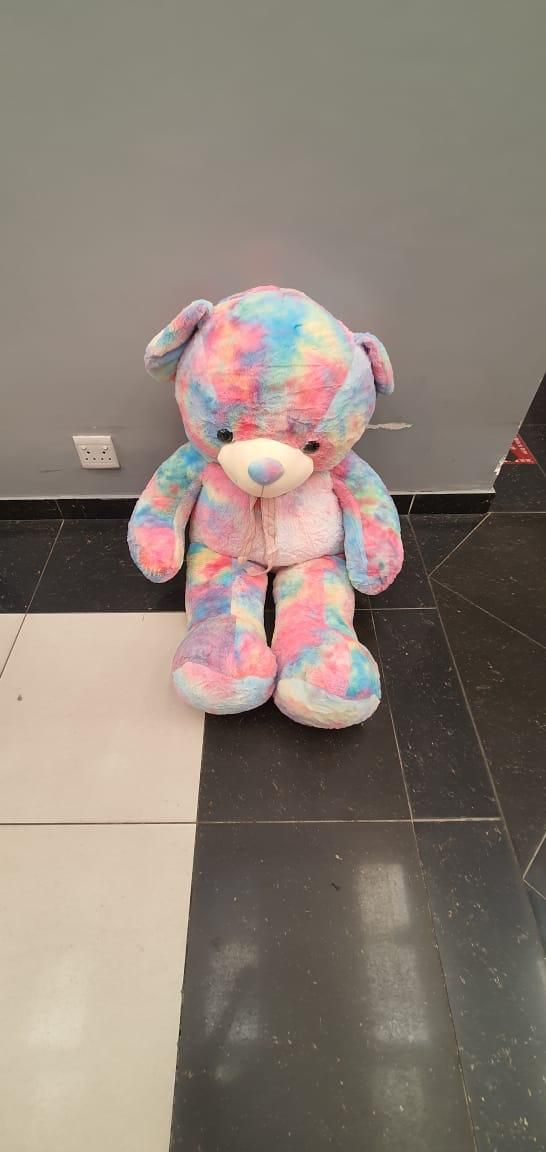 Cuddly Plush Teddy Bear with pink Ribbon_0