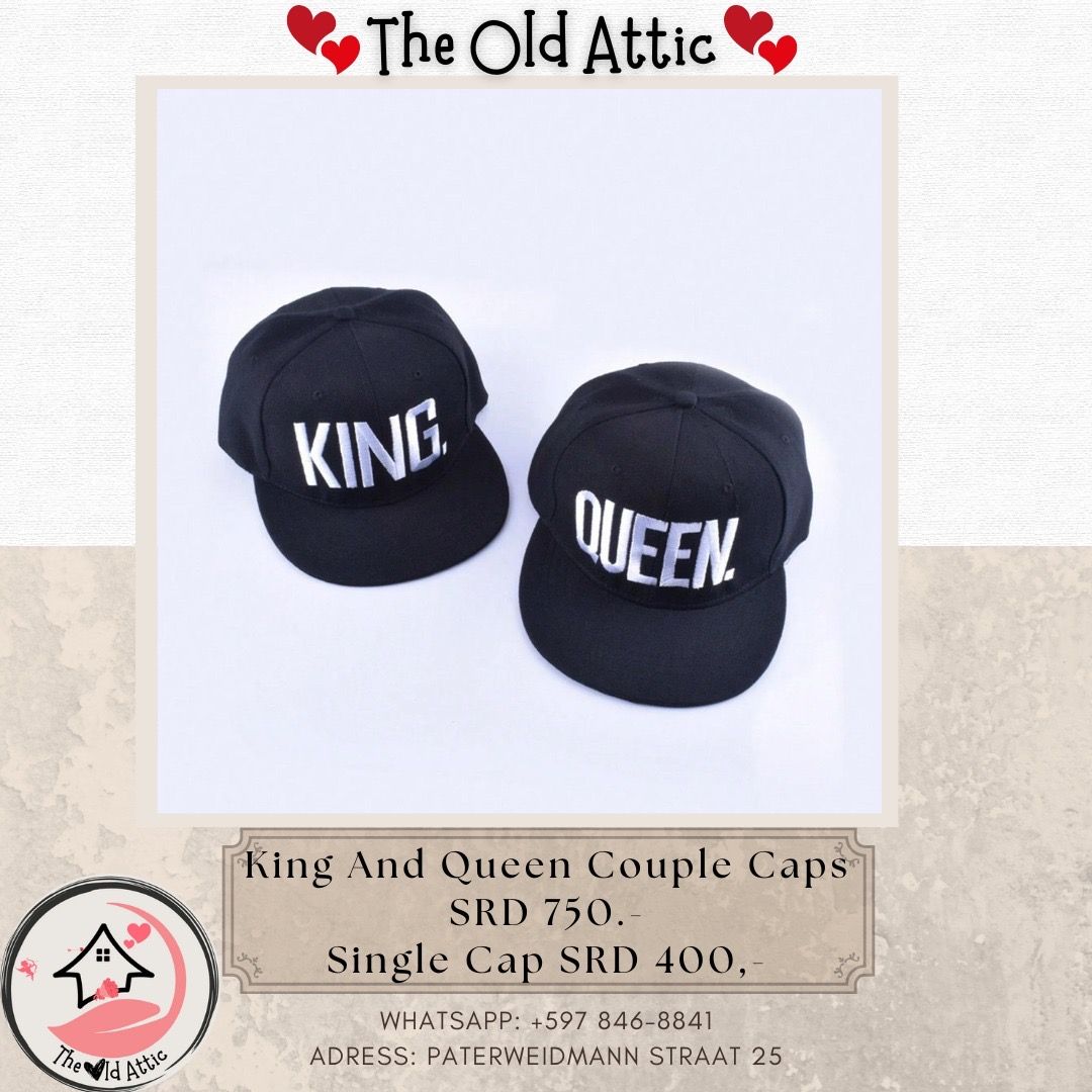 King and queen couple caps _0