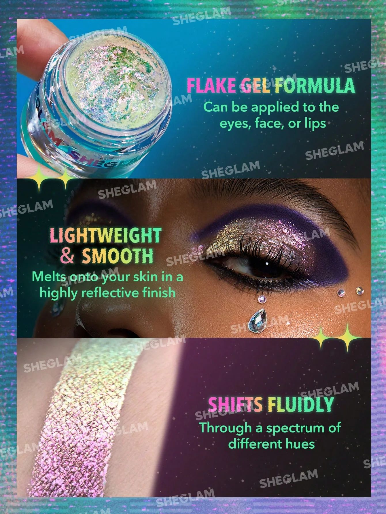 SHEGLAM Chroma Zone Multichrome Flake Gel - Cosmic Pearl_5