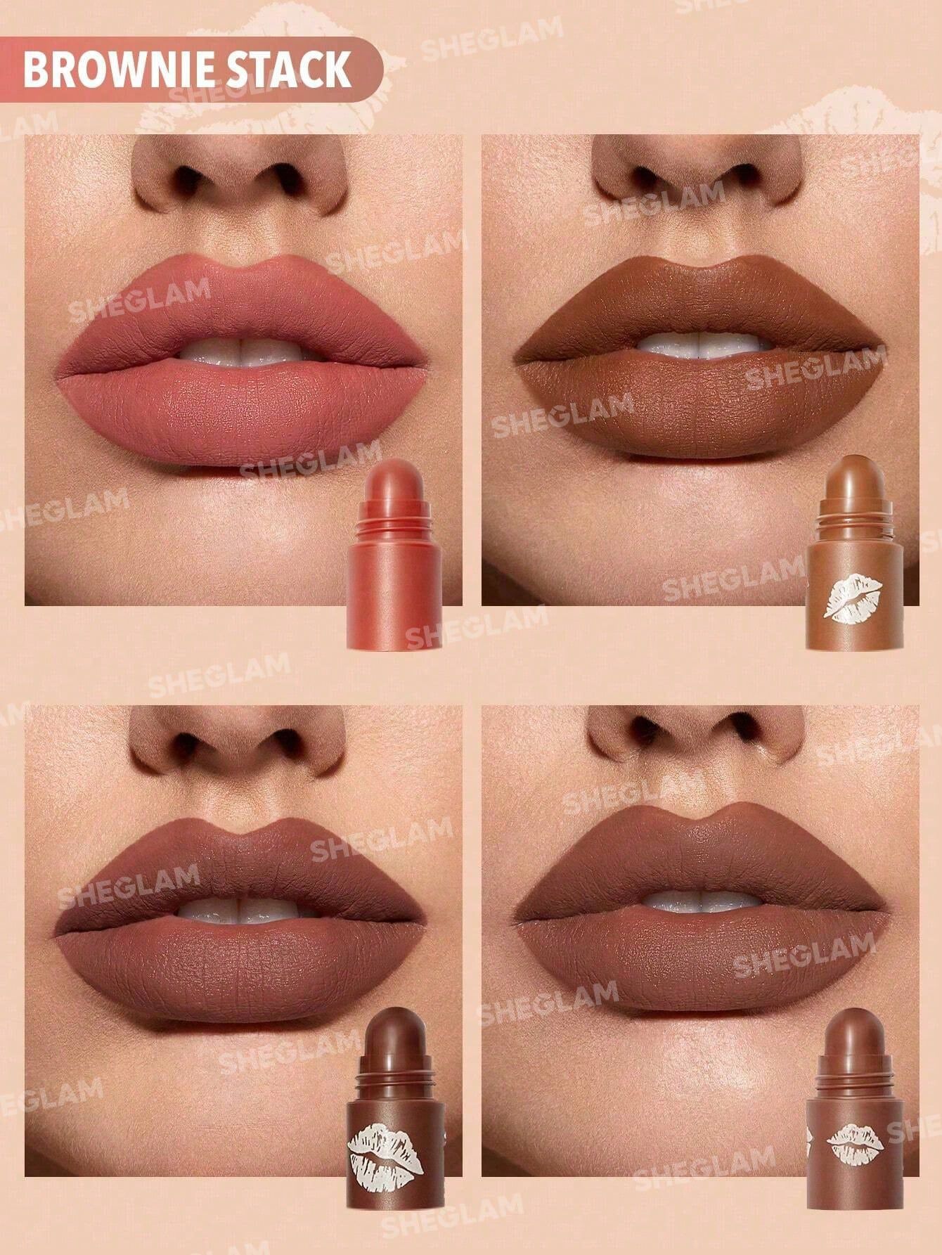 SHEGLAM Mega Lip Stacks - Brown - Brownie Stack_2