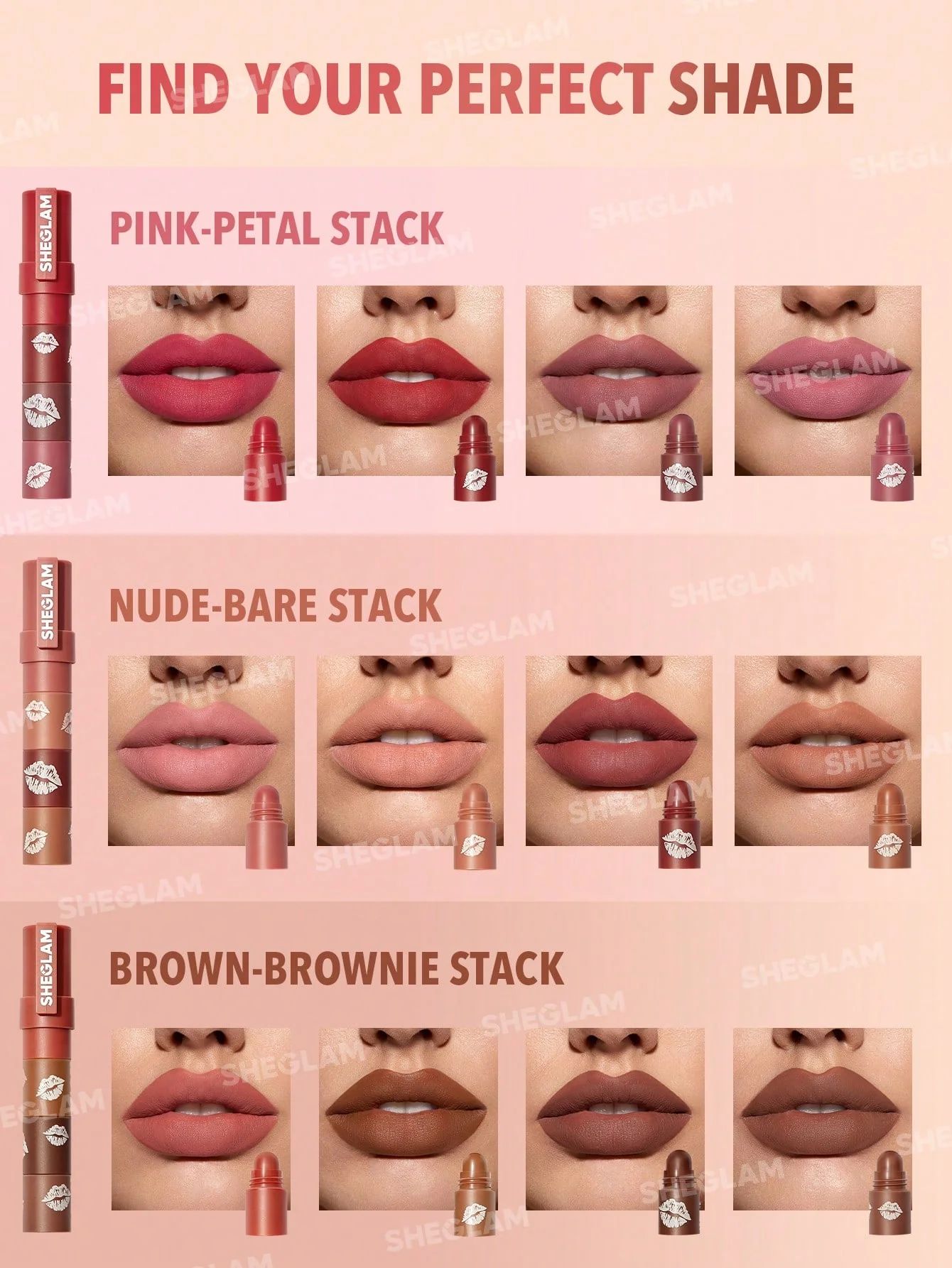 SHEGLAM Mega Lip Stacks - Pink - Petal Stack_4