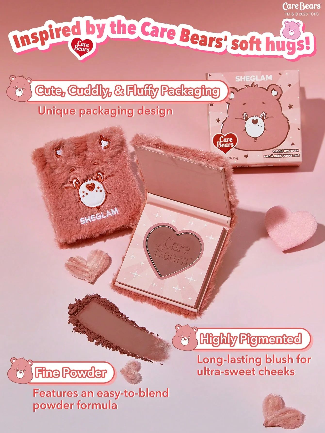 SHEGLAM X Care Bears Cuddle Time Blush - Tickled Pink_3