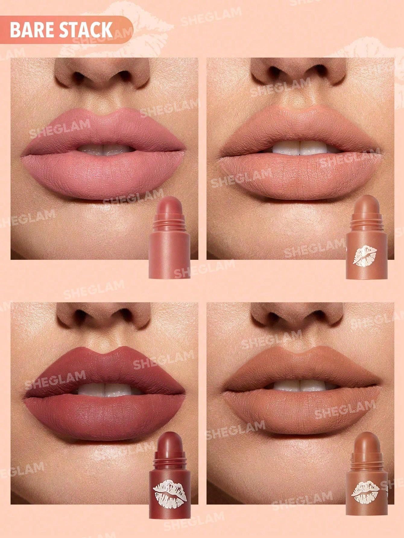 SHEGLAM Mega Lip Stacks - Nude - Bare Stack_2