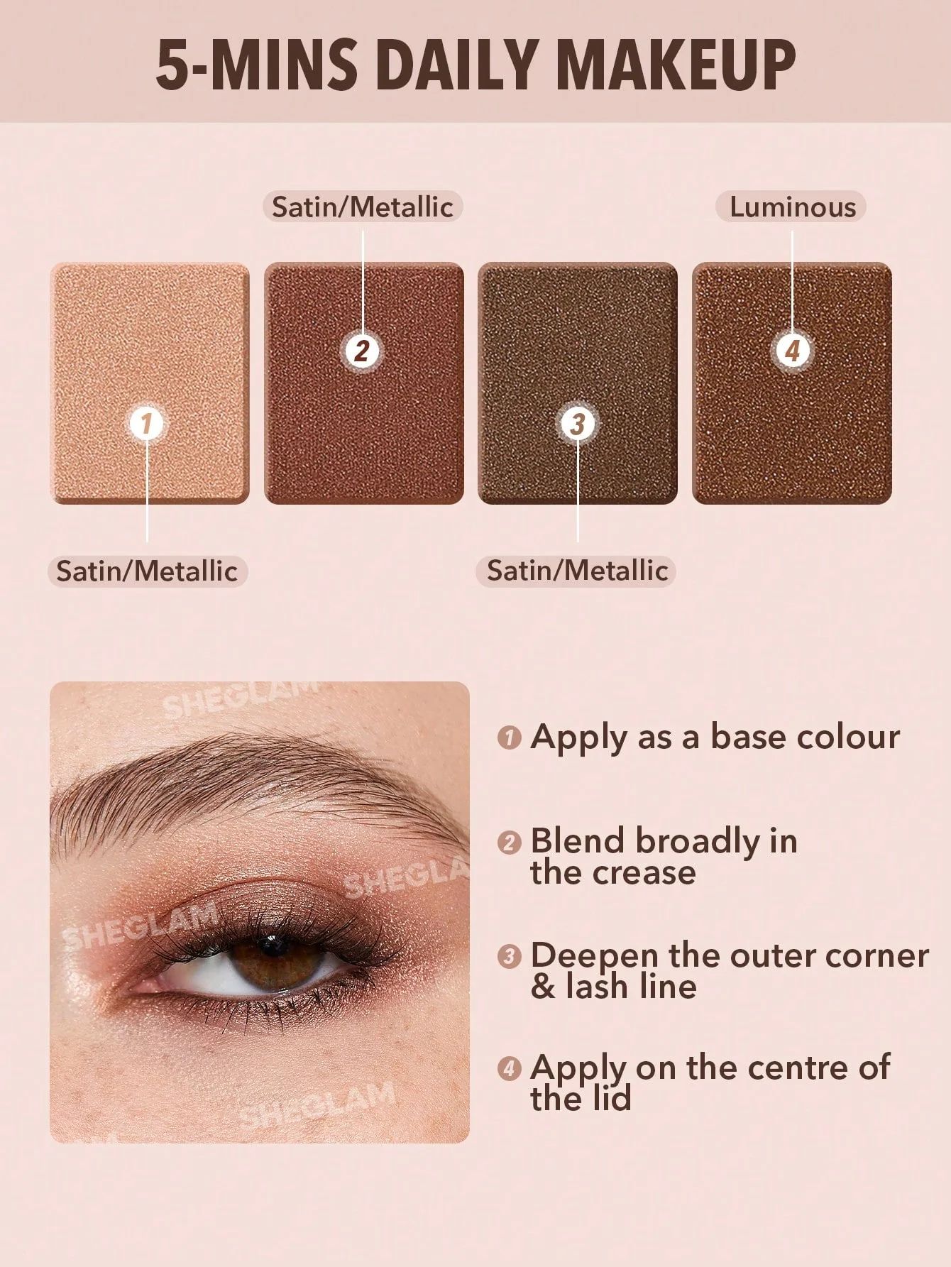 SHEGLAM Essential Square Eyeshadow Quad - Serendipity_4