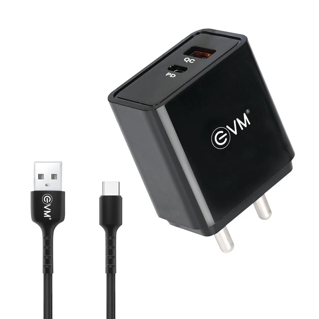 EVM EnSpeed 22.5W QC+PD Charger With Type-C Cable - Assorted Color_2