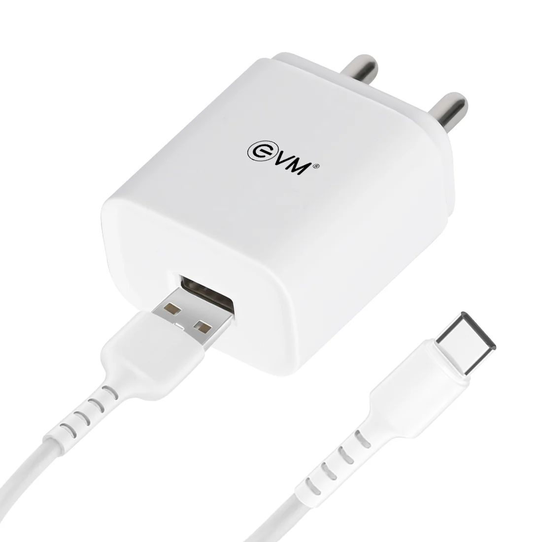 EVM CH-02 Single USB 2.4Amp. Charger With Type-C Cable_0