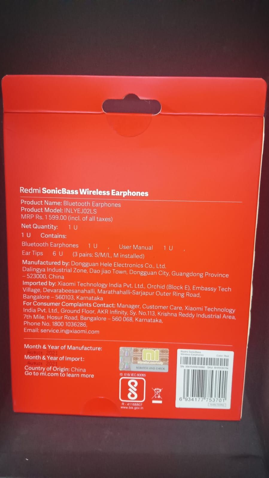 Redmi Sonic Bass Bluetooth Neckband (100% Original With GST Bill)_4