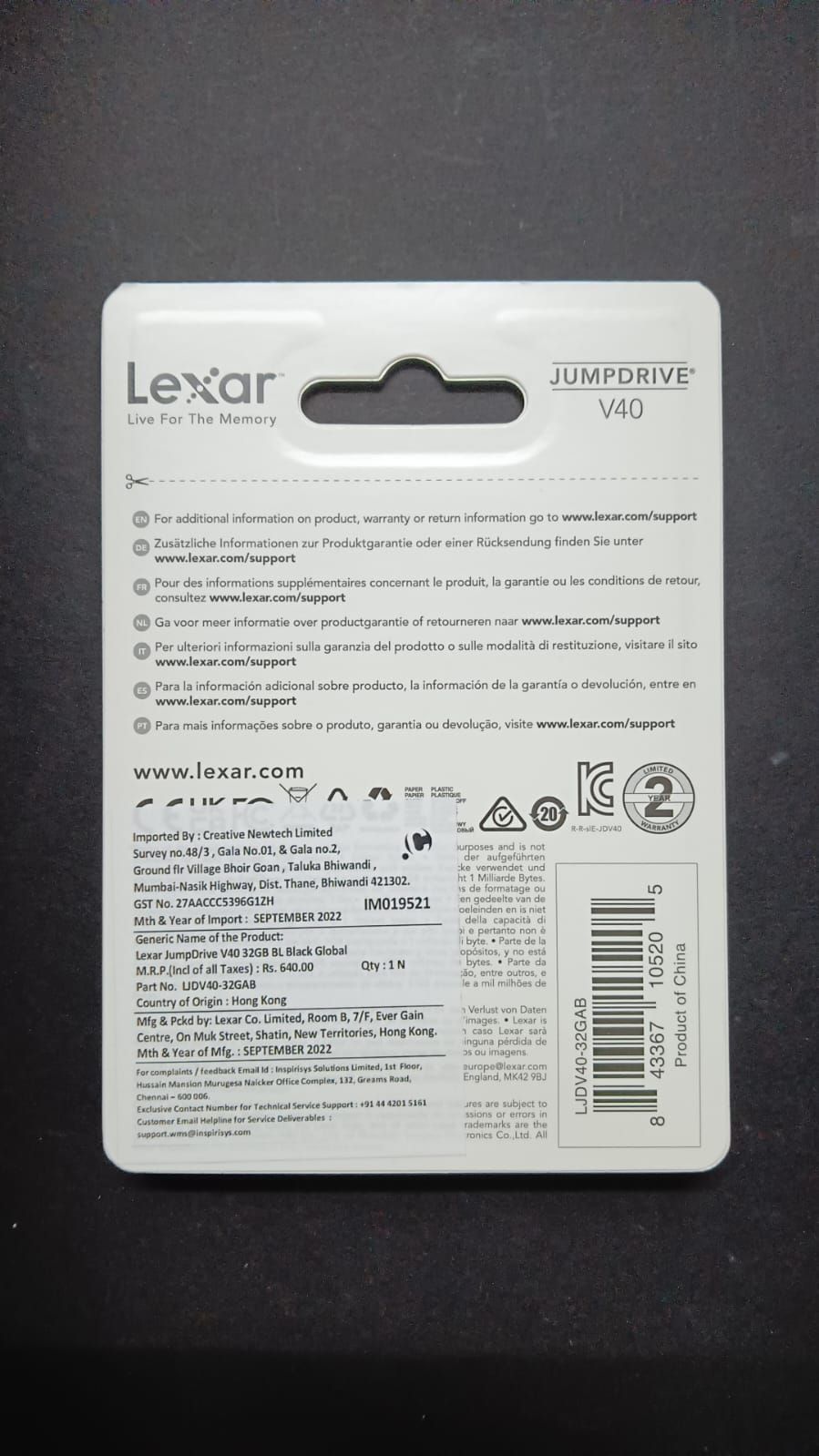 Lexar JumpDrive V40 32GB USB 2.0 Pen Drive_2