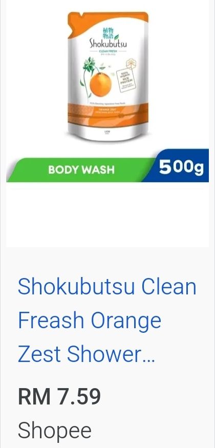 SHOKUBUTSU PACK BODY WASH ORANGE ZEST 500G_0