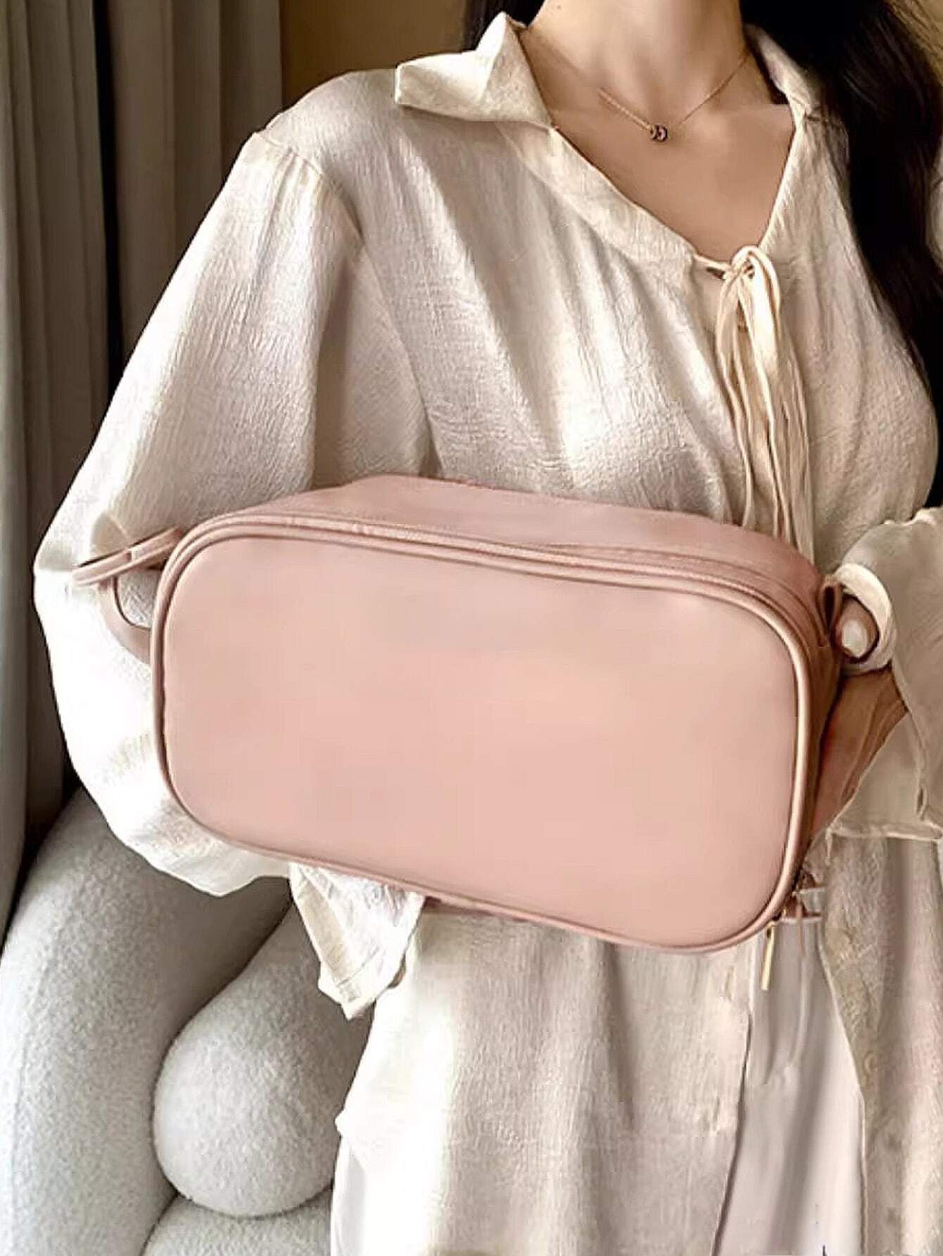 Large Capacity Cosmetic & Makeup Bag - Pink_0