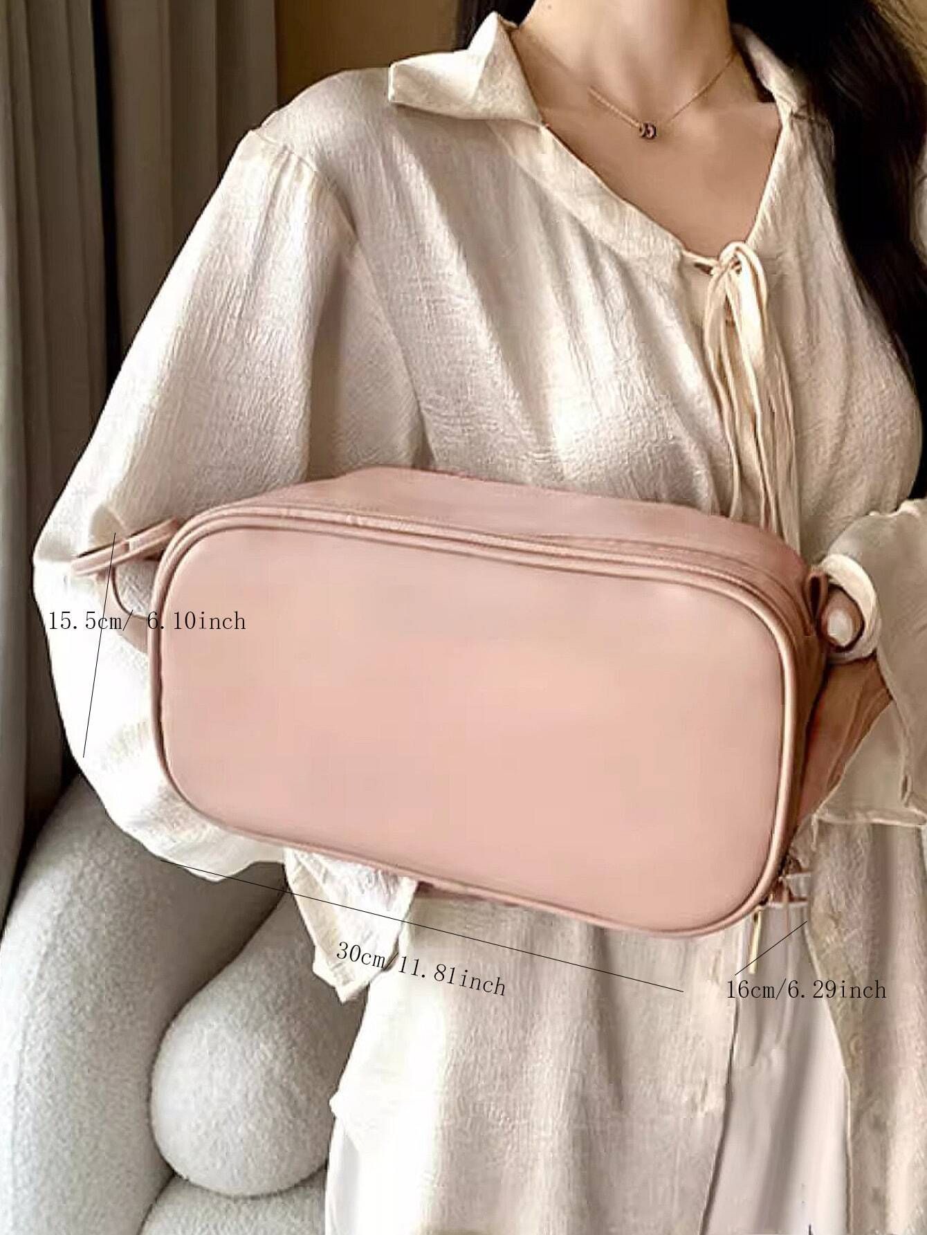 Large Capacity Cosmetic & Makeup Bag - Pink_2