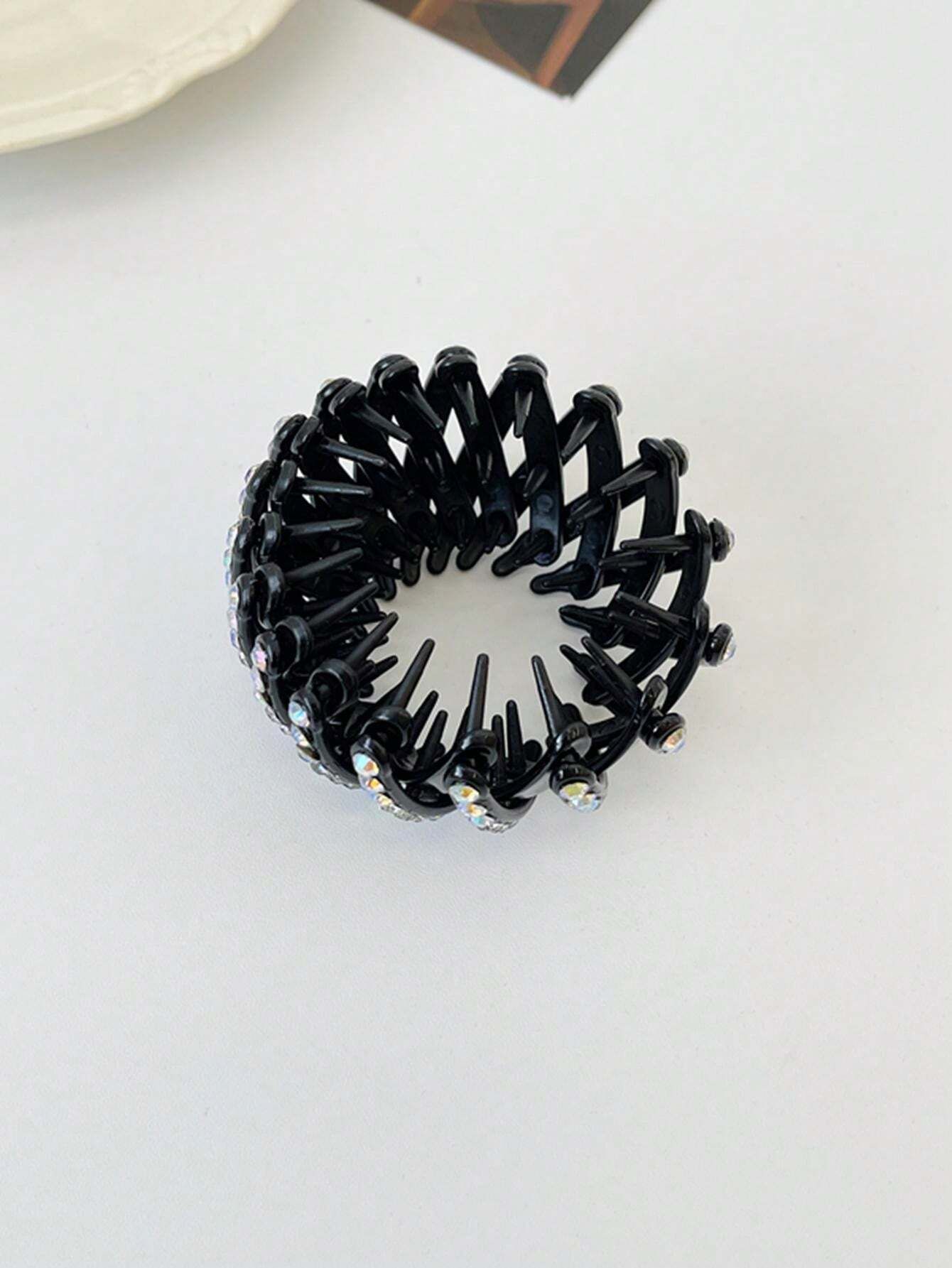 White Rhinestone Hair Bun Maker_2