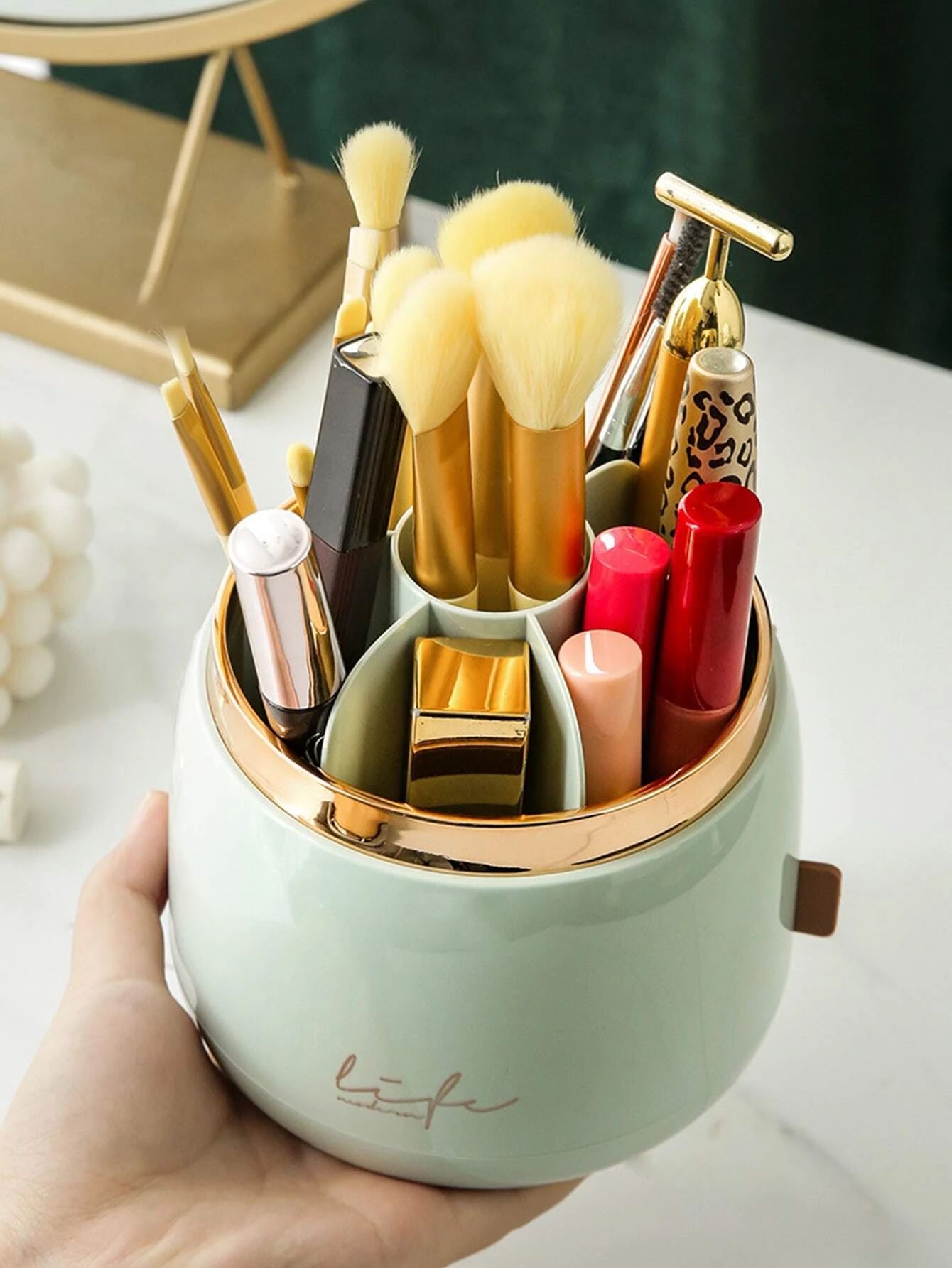 360 Rotating Multifunctional Makeup Storage Box - Multicolor_7