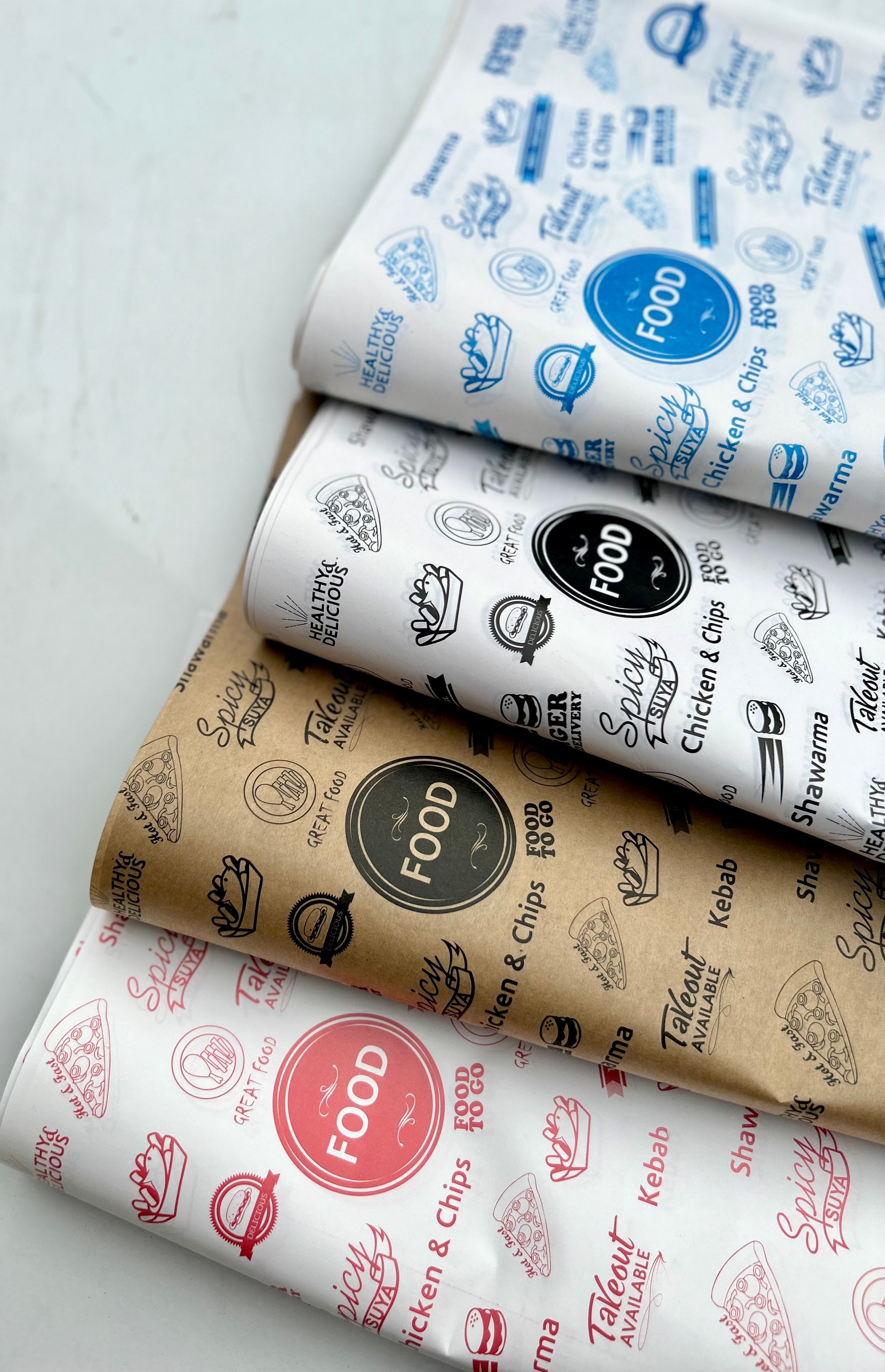 FOOD “TO GO” DELI PAPERS - 12” x 12” / BLACK & BROWN  _4