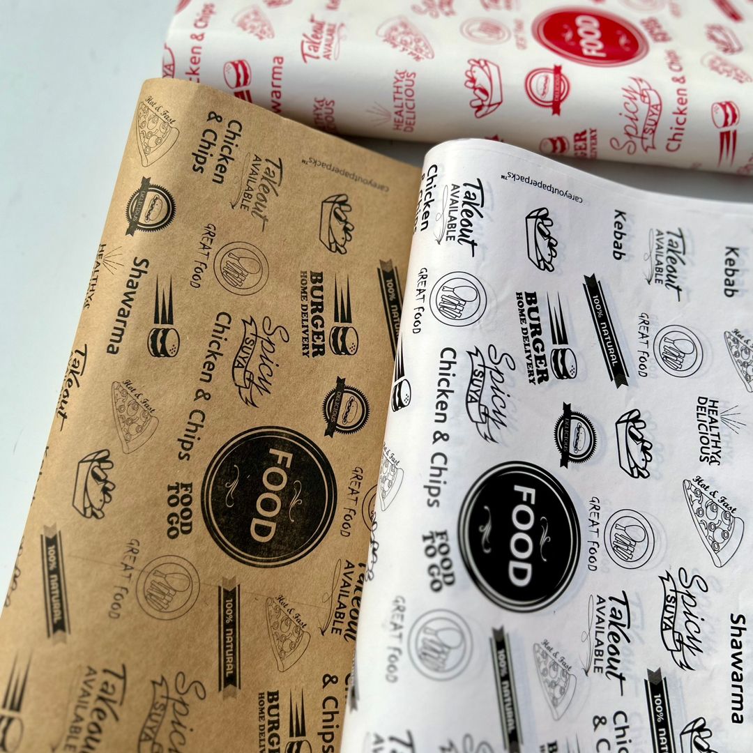 FOOD “TO GO” DELI PAPERS - 12” x 12” / BLACK & BROWN  _8
