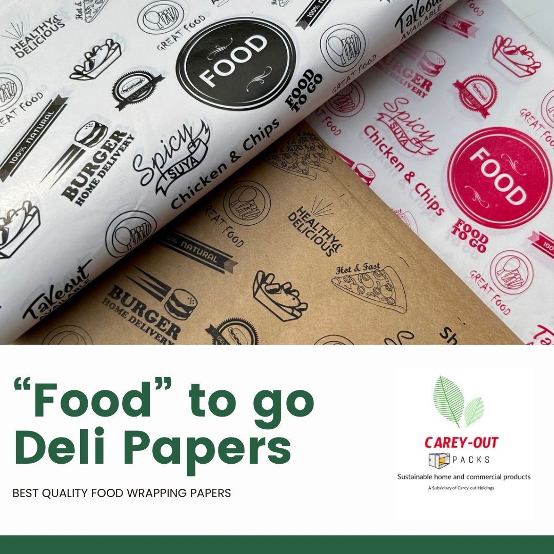 FOOD “TO GO” DELI PAPERS - 12” x 12” / BLACK & BROWN  _3