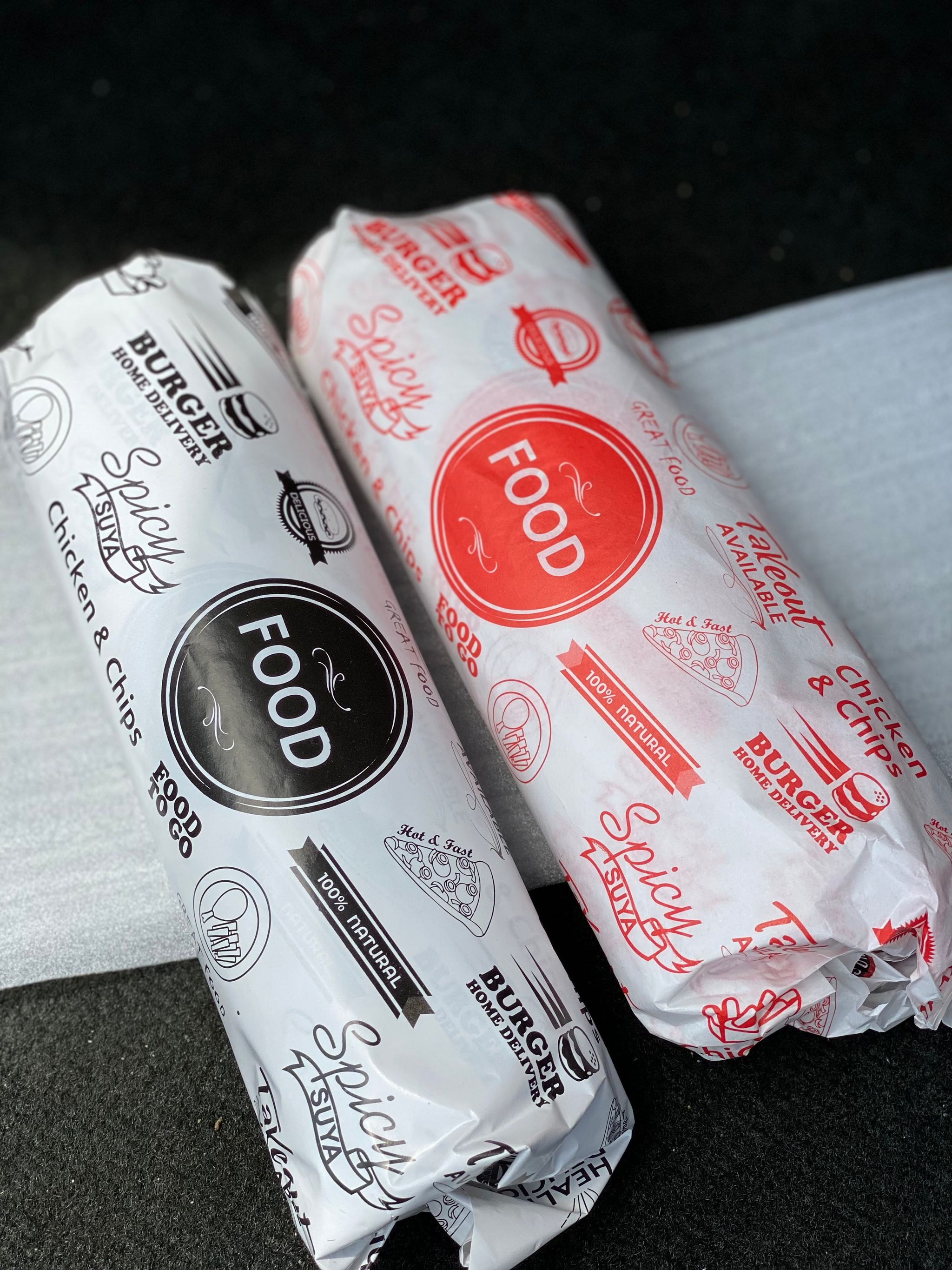 “FOOD TO GO” DELI PAPERS  / BLACK & WHITE_1