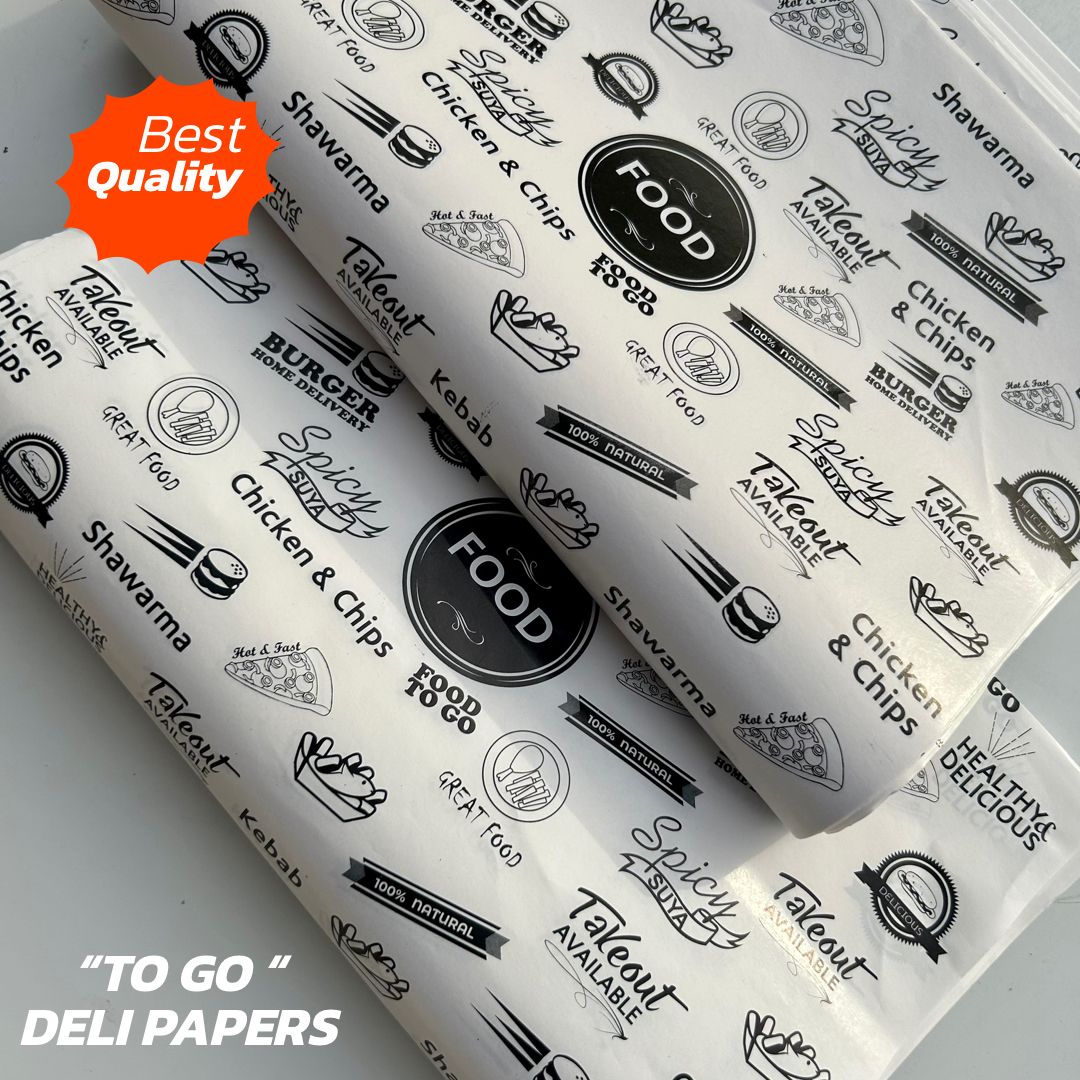 “FOOD TO GO” DELI PAPERS  / BLACK & WHITE_4