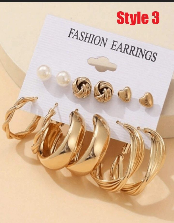 Gold-Color Earrings Set_3