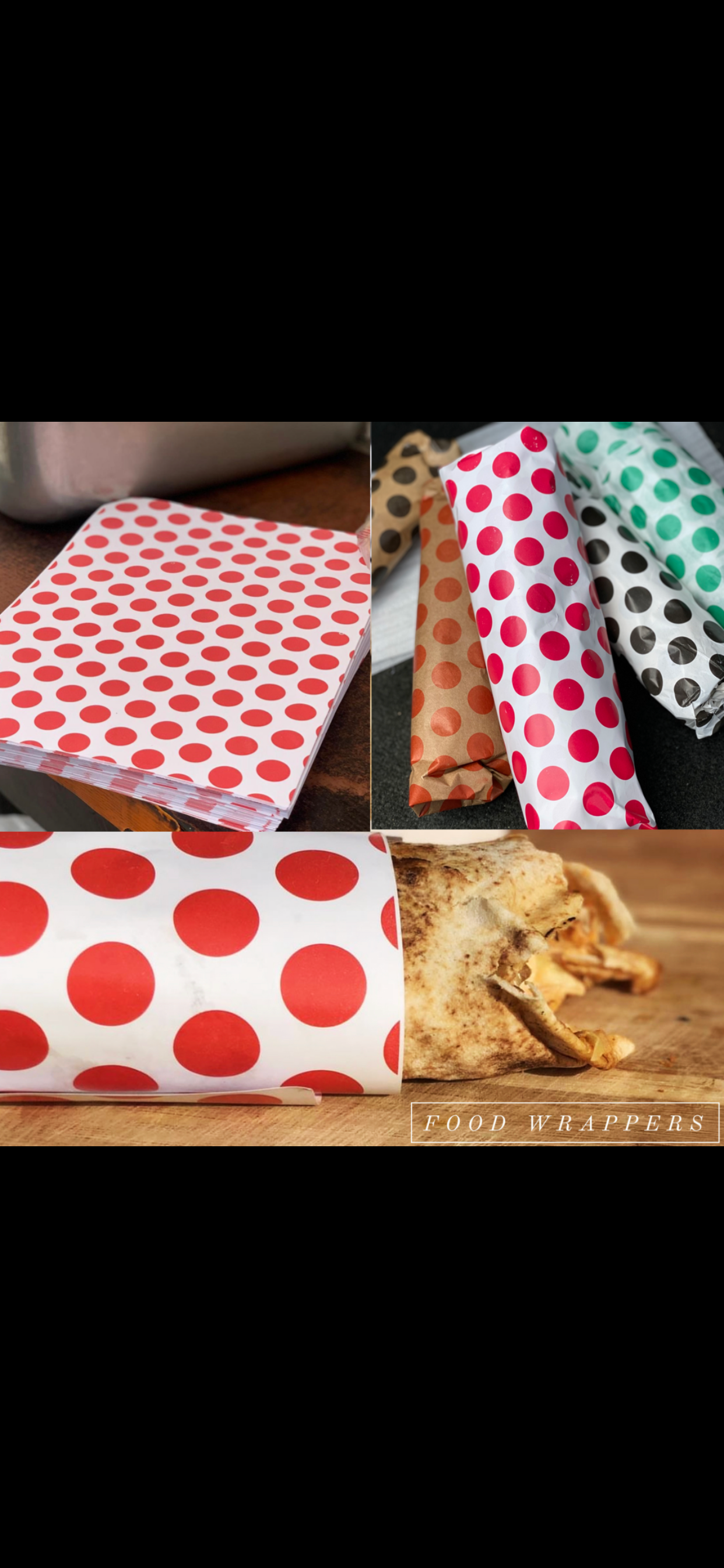 “POLKA DOT” DELI PAPERS - 12” x 12” / RED & WHITE - PACK OF 100 PIECES_3