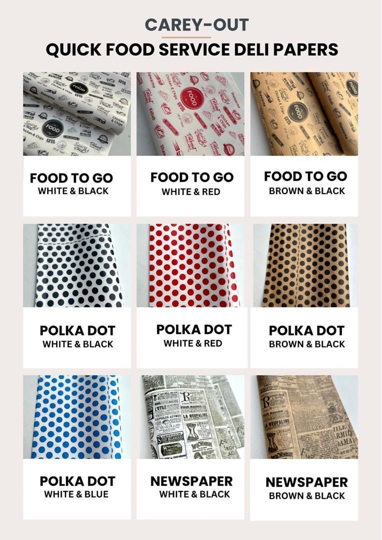 ‘’POLKA DOT” DELI PAPERS - / BLACK & BROWN _1