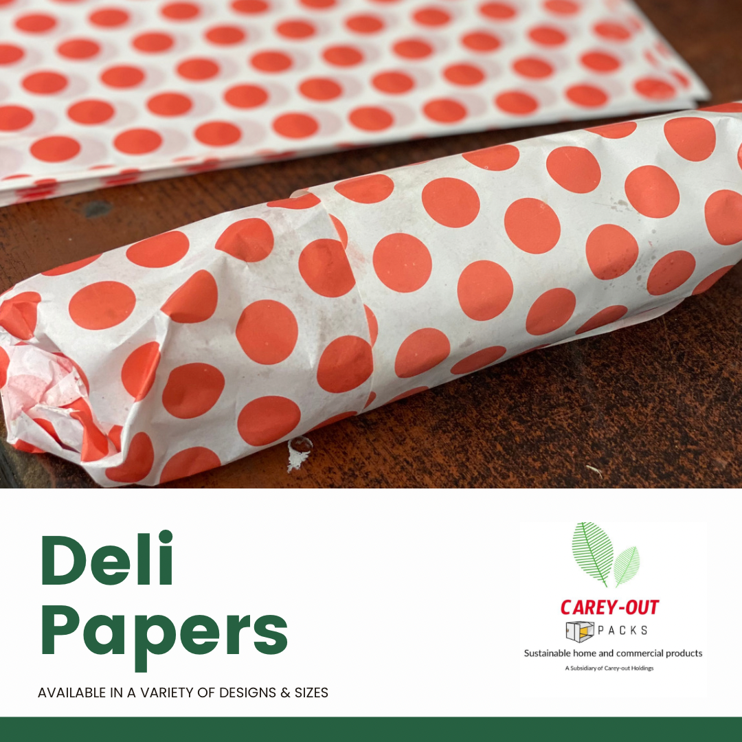 “POLKA DOT” DELI PAPERS - 12” x 12” / RED & WHITE  - CARTON OF 1000 SHEETS_2