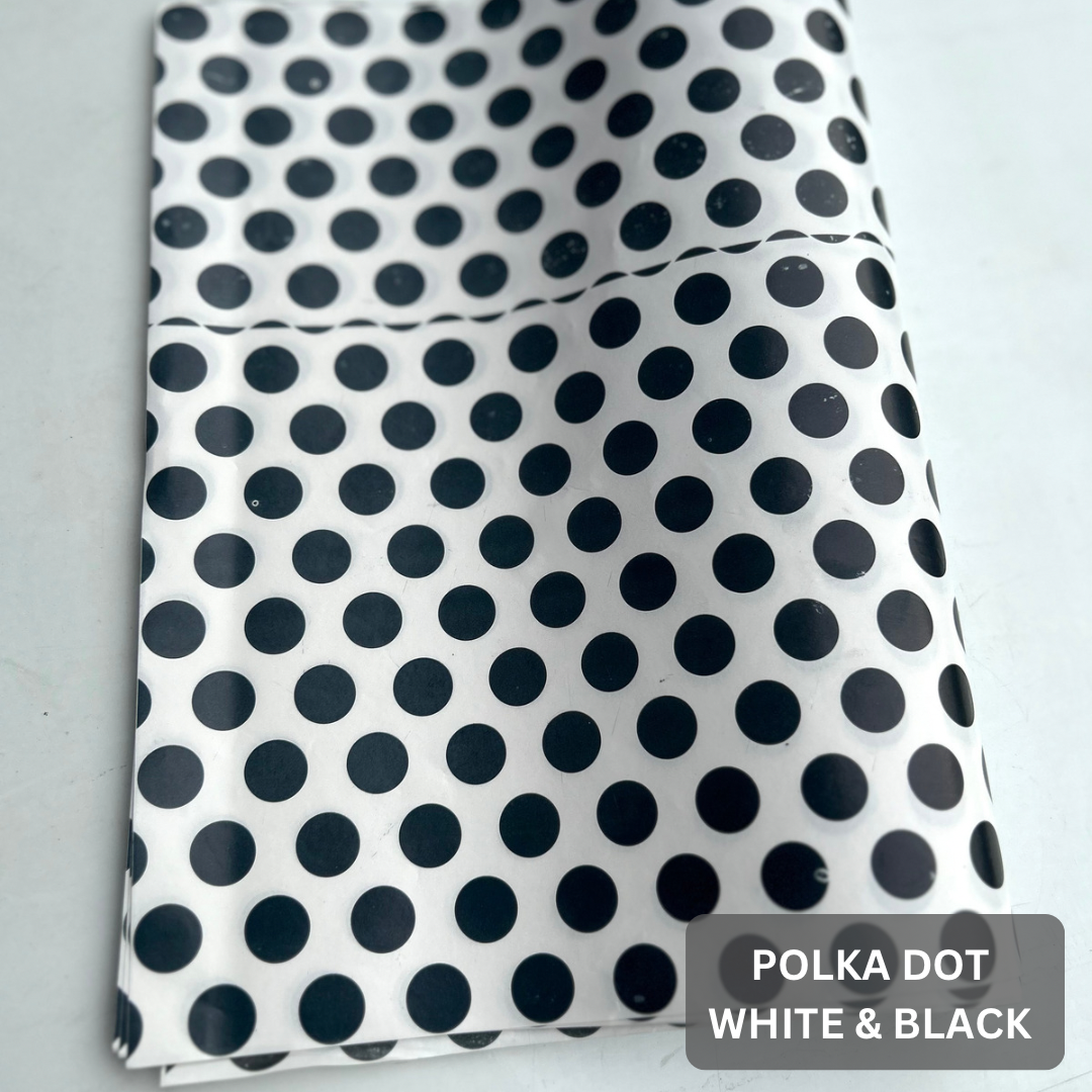 “POLKA DOT” DELI PAPERS - 12” x 12” / BLACK & WHITE - PACK OF 100 SHEETS_0
