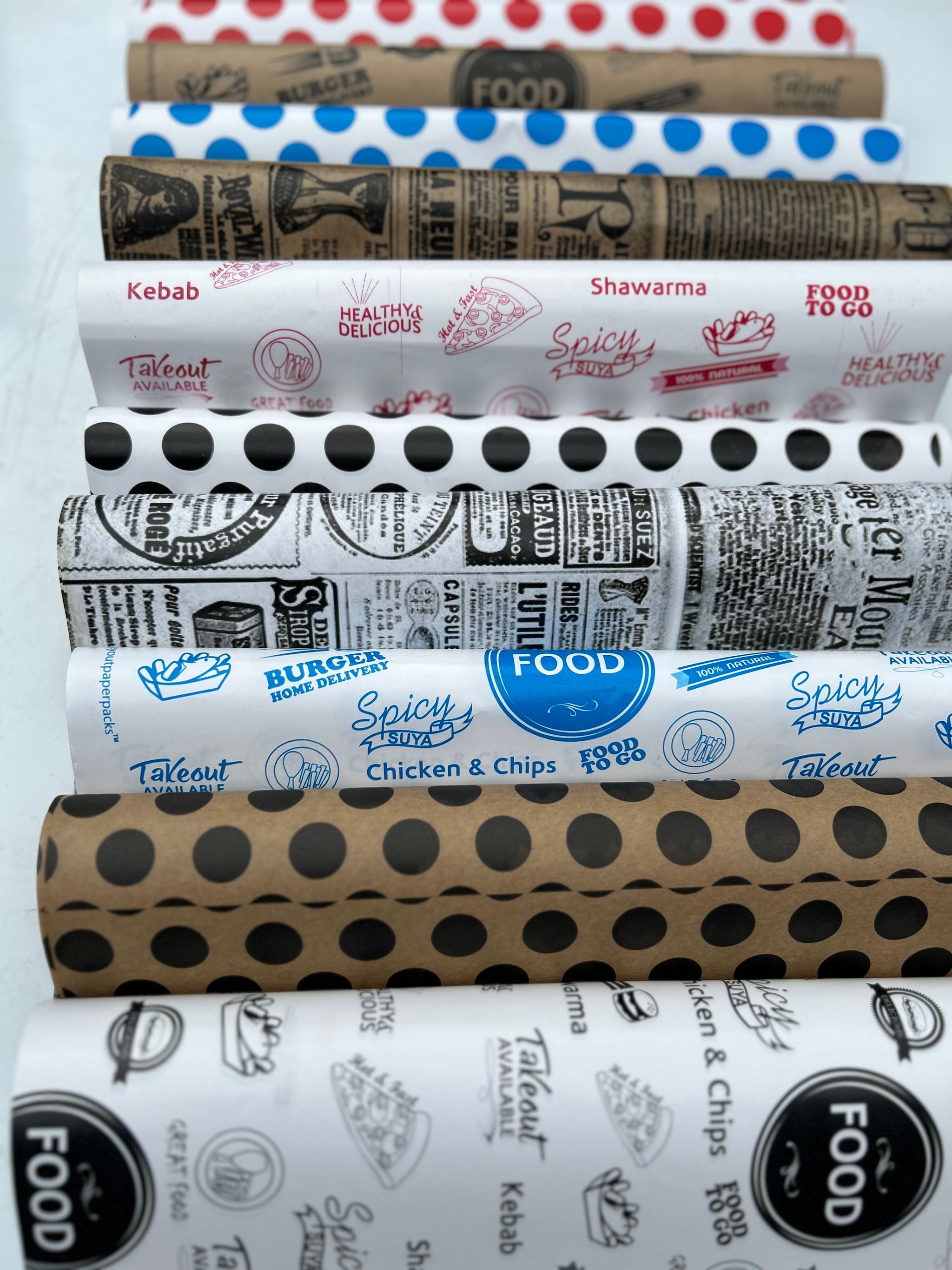 “POLKA DOT” DELI PAPERS - 12” x 12” / BLACK & WHITE - PACK OF 100 SHEETS_3