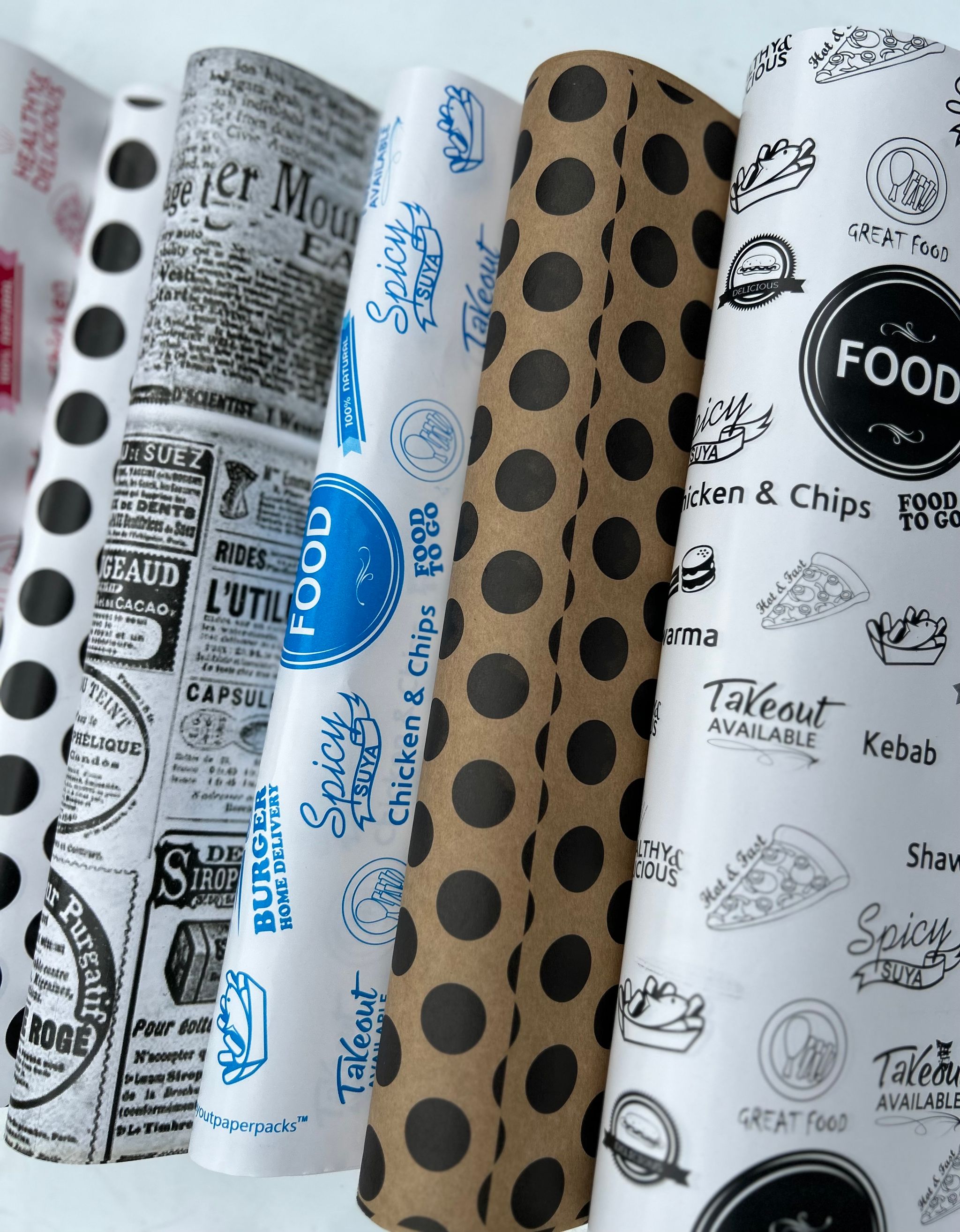 ‘’POLKA DOT” DELI PAPERS - 12 x 12” / BLACK & BROWN - PACK OF 100 SHEETS_3