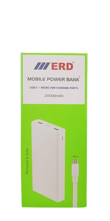 ERD PB-20KE 20000 mAh Li-Polymer PowerBank (Fast Charging, White)_2