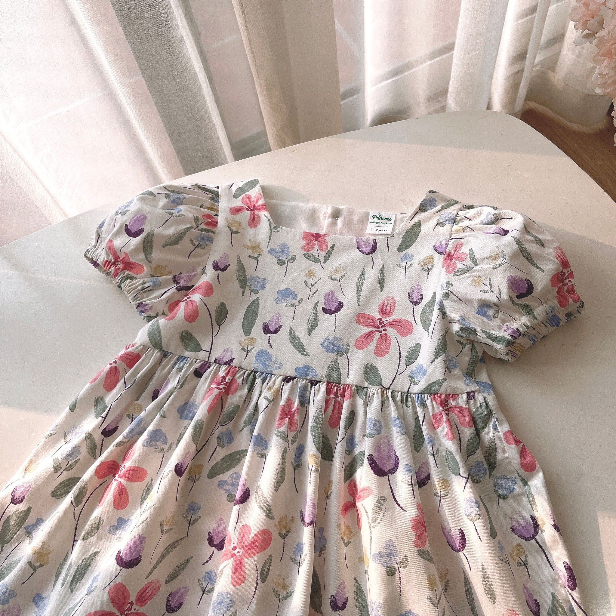 [149] Square Neck Babydoll Swing Dress (1T~8T)_5