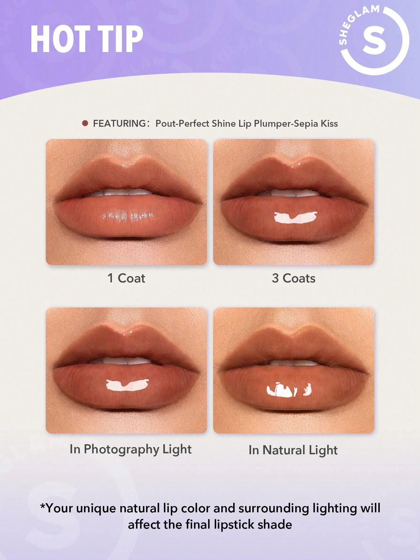 SHEGLAM Pout-Perfect Shine Lip Plumper - Sepia Kiss_6