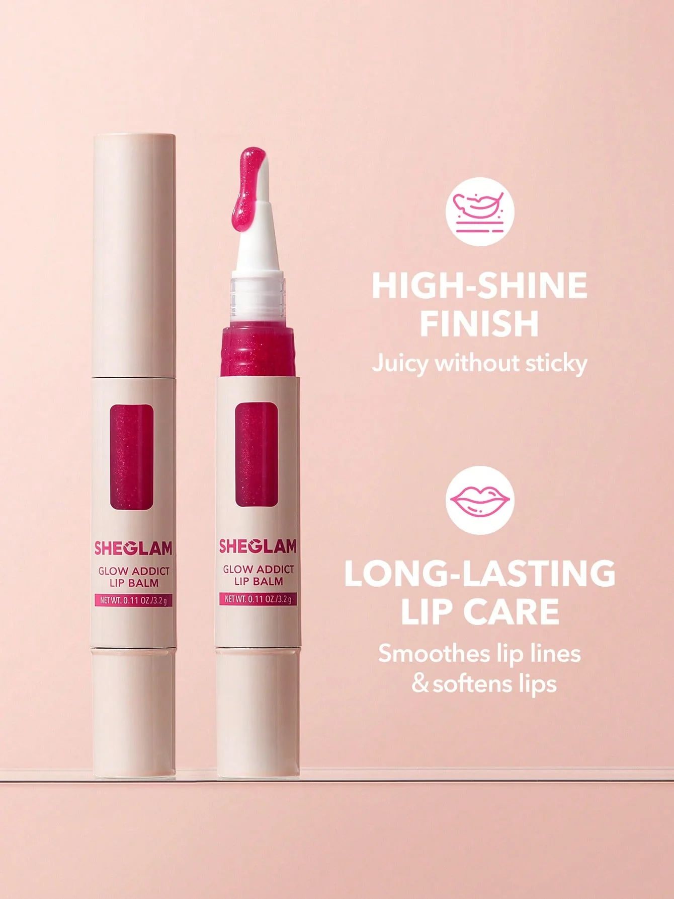 SHEGLAM Glow Addict Lip Balm - Peach Juice_4