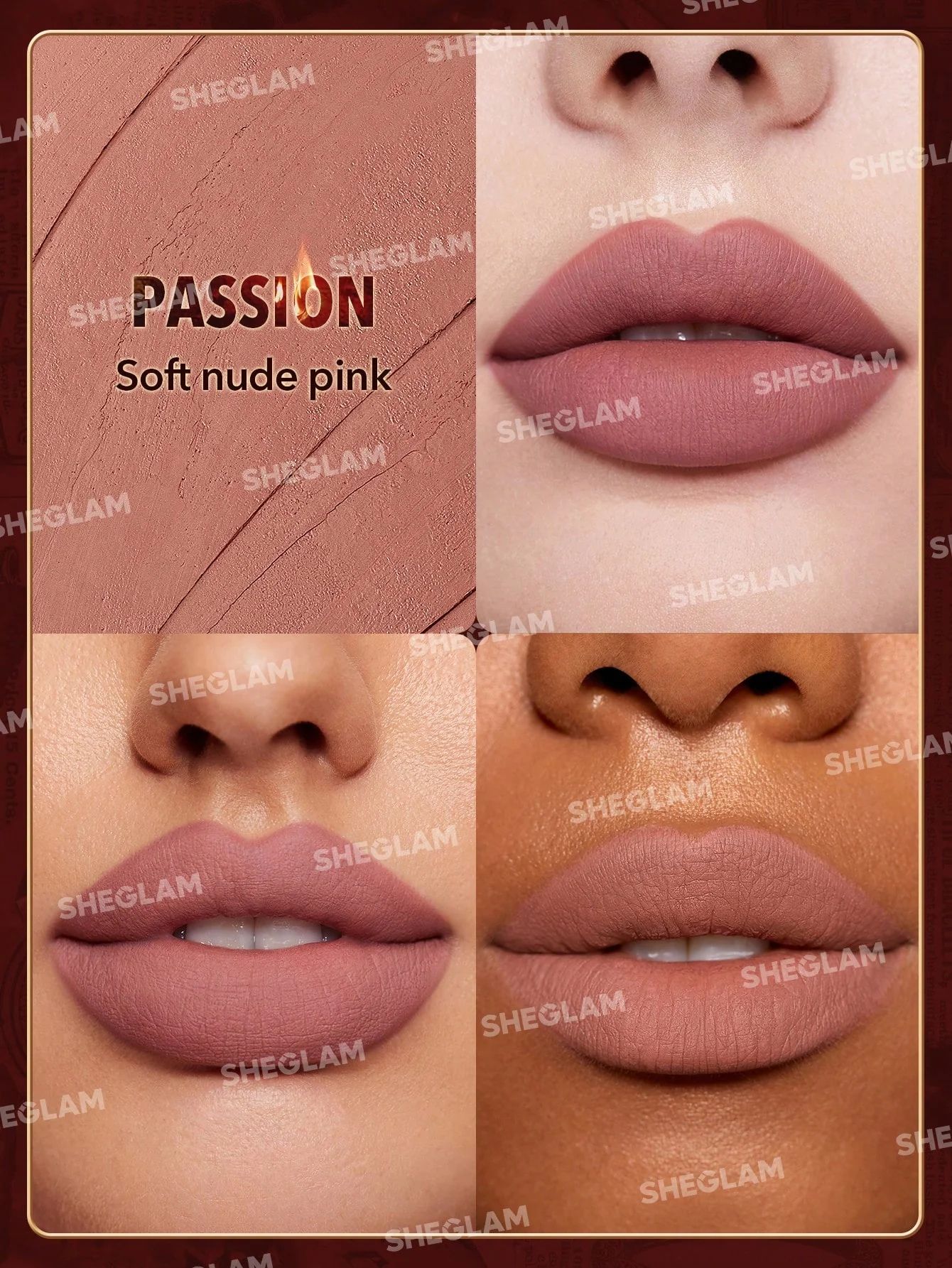 SHEGLAM Dynamatte Boom Long-Lasting Matte Lipstick (Ember Rose Ver.) - Passion_2