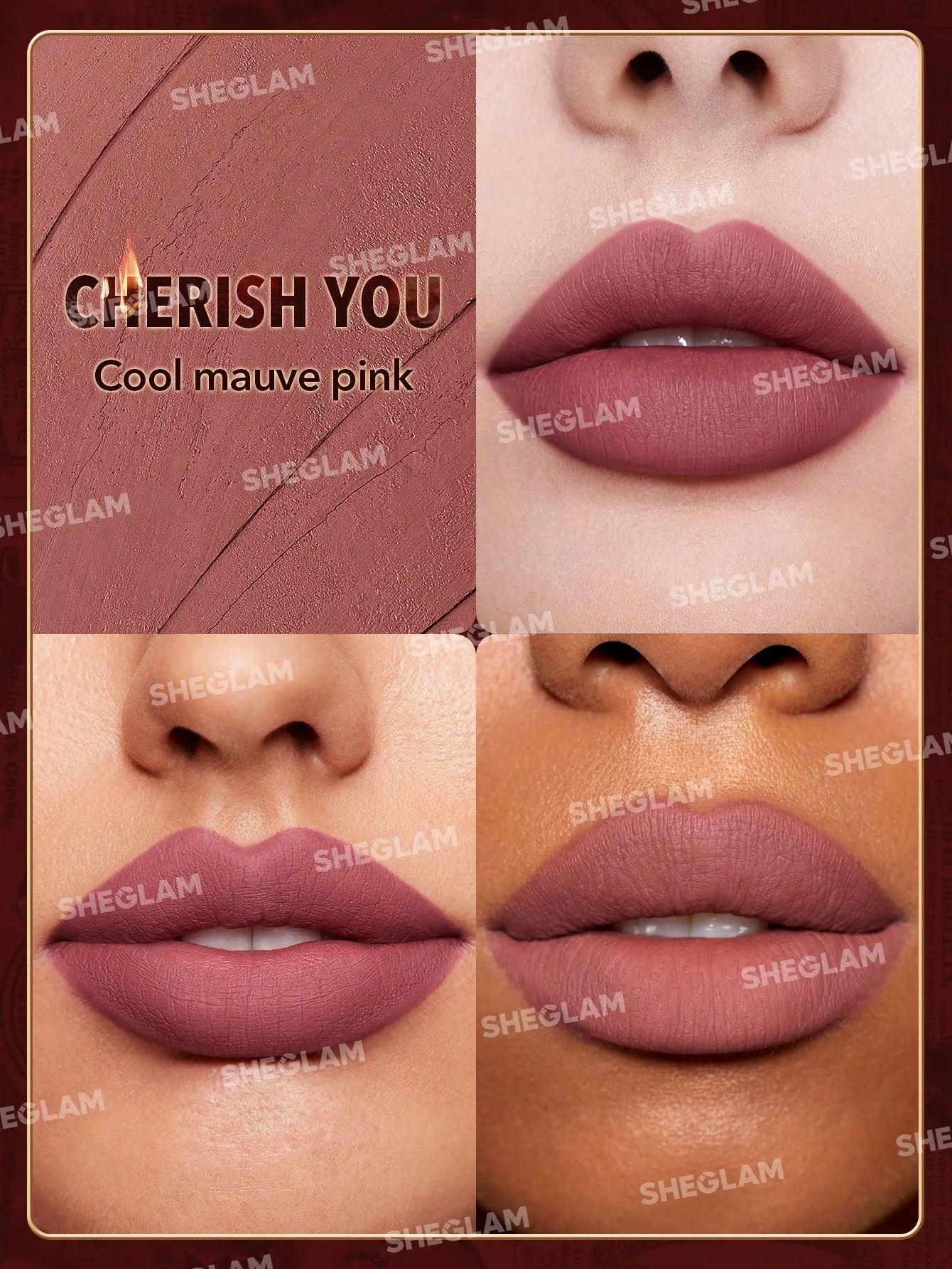 SHEGLAM Dynamatte Boom Long-Lasting Matte Lipstick (Ember Rose Ver.) - Cherish You_2