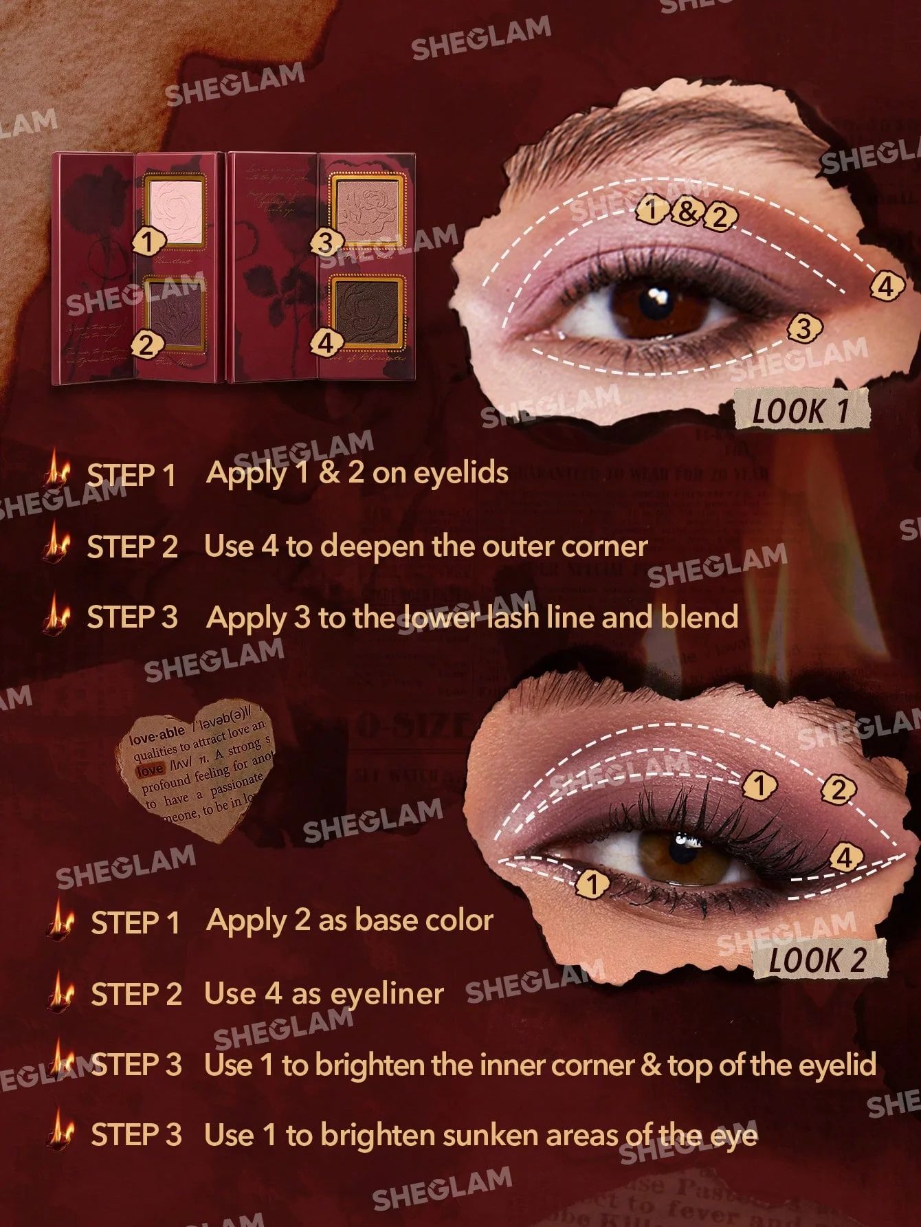 SHEGLAM Ember Rose Burning Devotion Color Palette_4