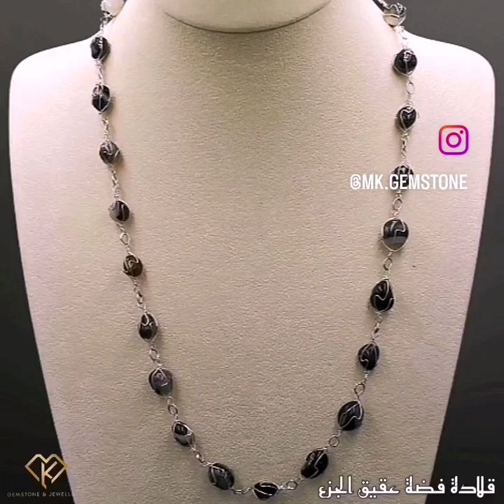 قلادة عقيق أسود جزع _5