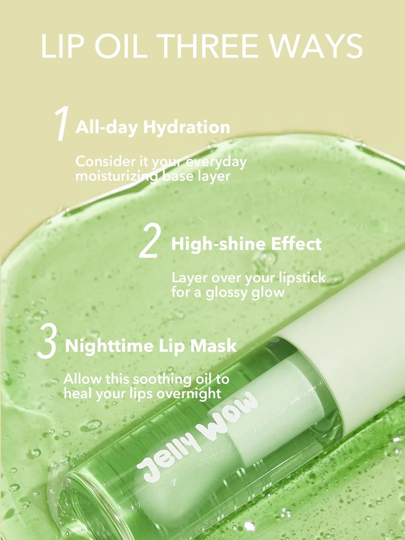 SHEGLAM Jelly Wow Hydrating Lip Oil - Green Apple Envy_7