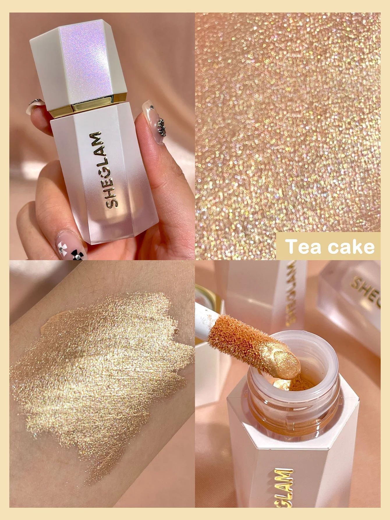 SHEGLAM Glow Bloom Liquid Highlighter - Tea Cake_4