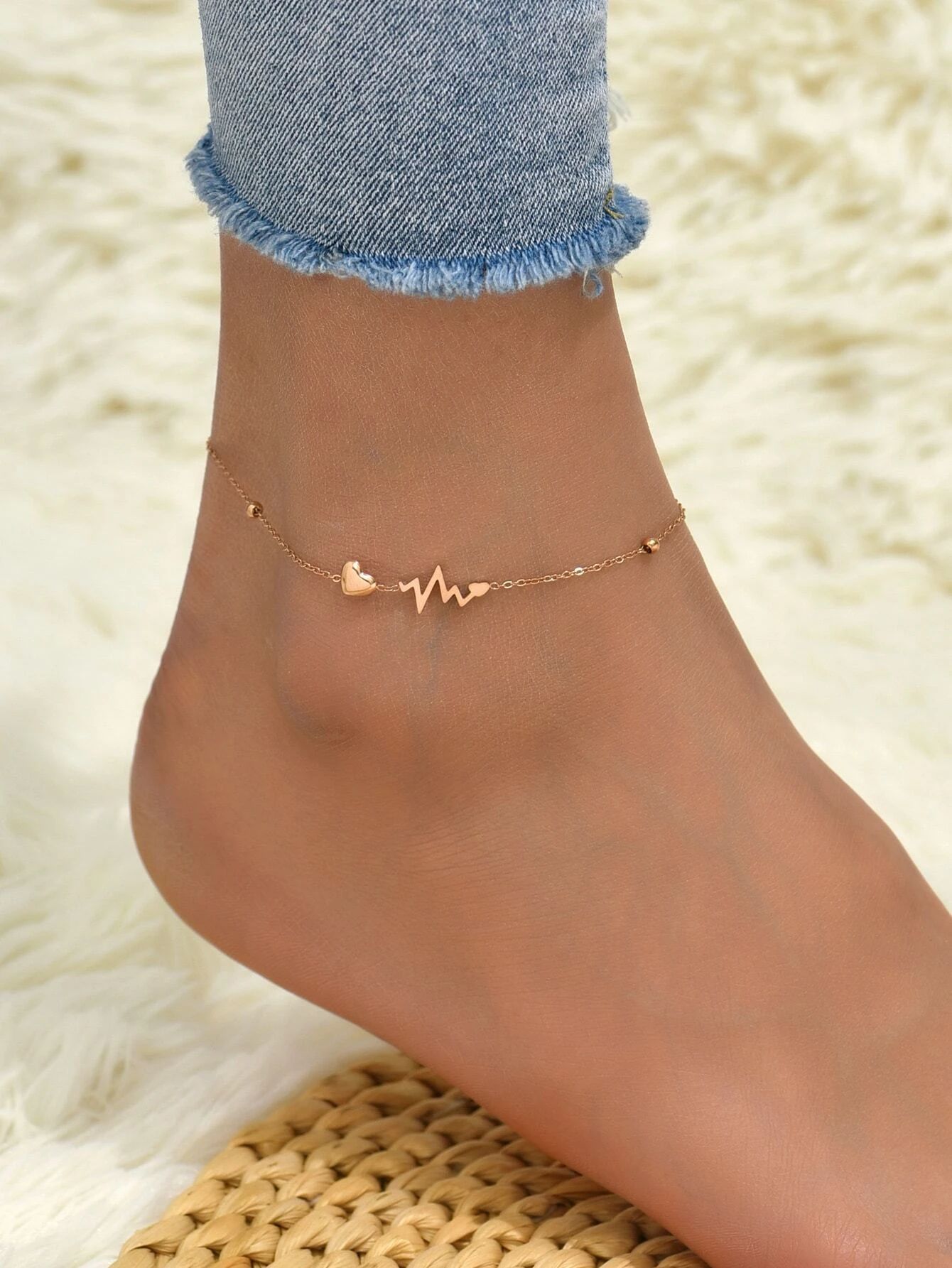 Stainless Steel Heart Anklet_0