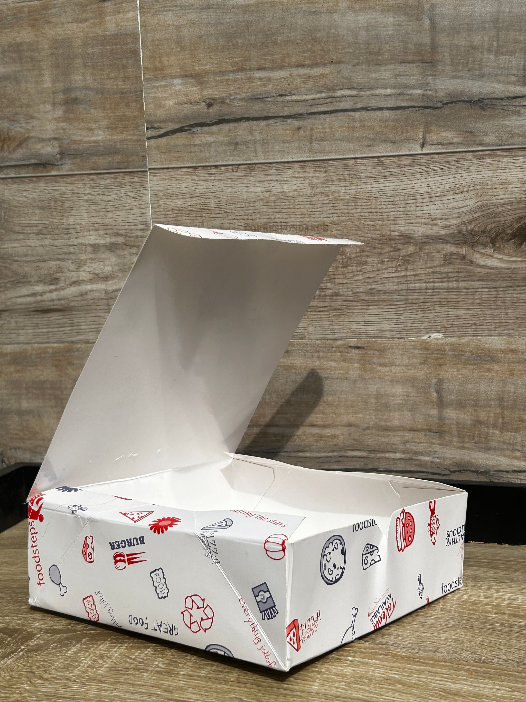 “FOODSTEPS” ER TAKEOUT BOXES - 8” x 8” x 3.5” _1