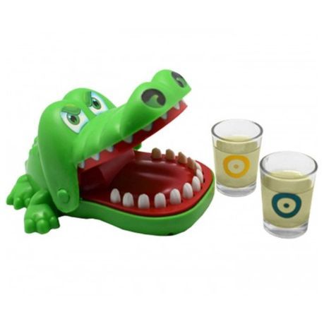 Croc Chomp Crocodile Drinking Shots Game with 2 Shot Glasses_0