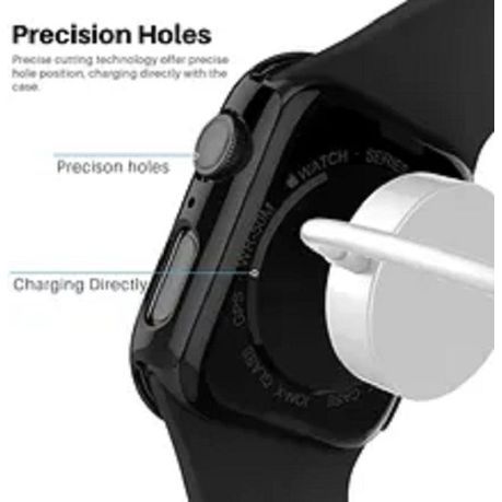 45mm Watch Cover and Screen Protector for Apple - Black_1