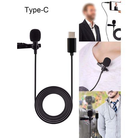 Lavalier Type-C Surface Mini Pin Microphone Recording & Audio Data Cable_3