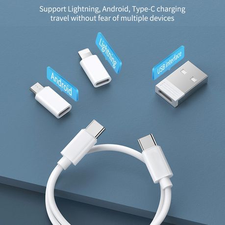 60W USB Fast Charging Cable Set with Type C Micro USB Port & Mobile Stand_2